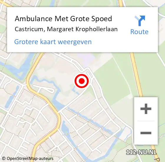 Locatie op kaart van de 112 melding: Ambulance Met Grote Spoed Naar Castricum, Margaret Krophollerlaan op 10 oktober 2022 17:41