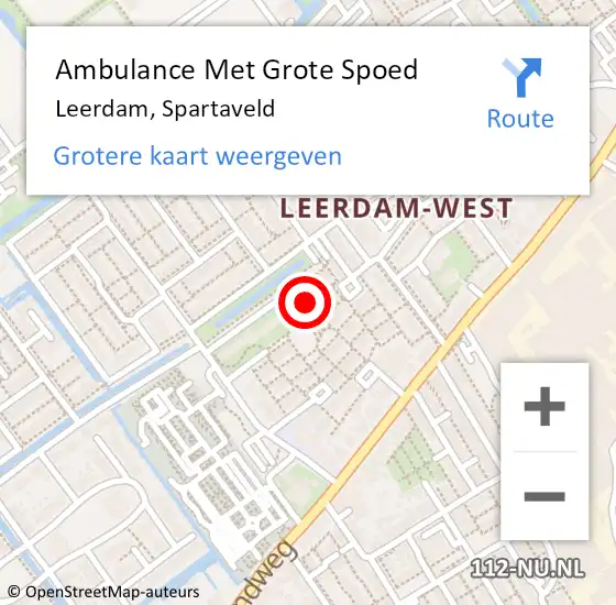 Locatie op kaart van de 112 melding: Ambulance Met Grote Spoed Naar Leerdam, Spartaveld op 10 oktober 2022 17:52