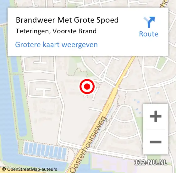 Locatie op kaart van de 112 melding: Brandweer Met Grote Spoed Naar Teteringen, Voorste Brand op 10 oktober 2022 18:00