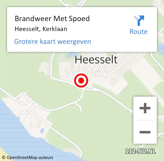 Locatie op kaart van de 112 melding: Brandweer Met Spoed Naar Heesselt, Kerklaan op 1 augustus 2014 04:20