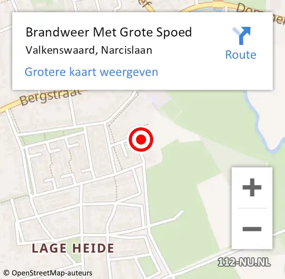 Locatie op kaart van de 112 melding: Brandweer Met Grote Spoed Naar Valkenswaard, Narcislaan op 10 oktober 2022 18:30