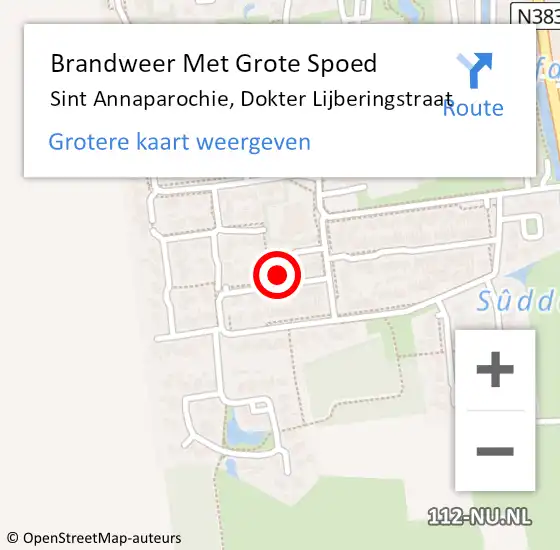 Locatie op kaart van de 112 melding: Brandweer Met Grote Spoed Naar Sint Annaparochie, Dokter Lijberingstraat op 10 oktober 2022 18:51