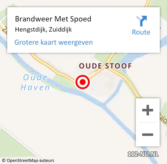 Locatie op kaart van de 112 melding: Brandweer Met Spoed Naar Hengstdijk, Zuiddijk op 10 oktober 2022 19:38