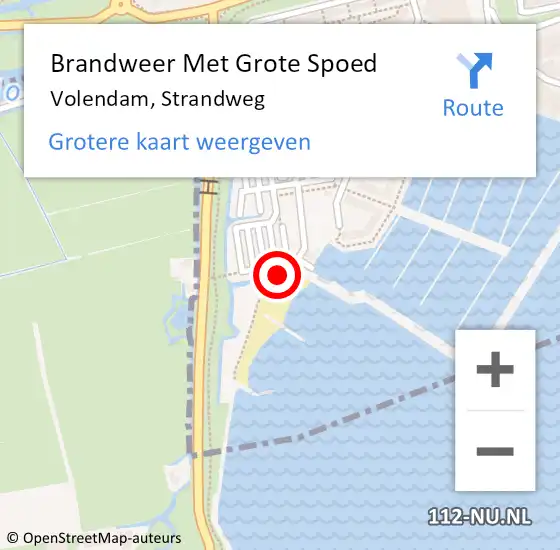 Locatie op kaart van de 112 melding: Brandweer Met Grote Spoed Naar Volendam, Strandweg op 10 oktober 2022 19:40