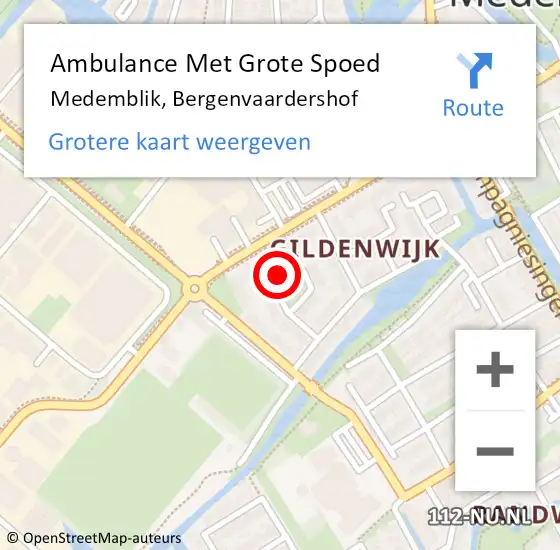 Locatie op kaart van de 112 melding: Ambulance Met Grote Spoed Naar Medemblik, Bergenvaardershof op 10 oktober 2022 20:36