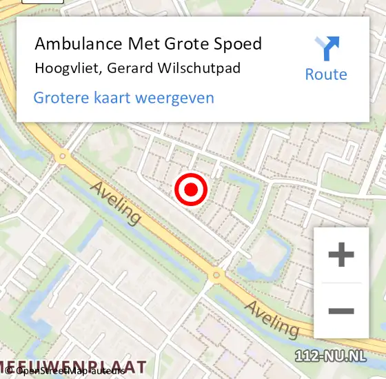 Locatie op kaart van de 112 melding: Ambulance Met Grote Spoed Naar Hoogvliet, Gerard Wilschutpad op 10 oktober 2022 20:48