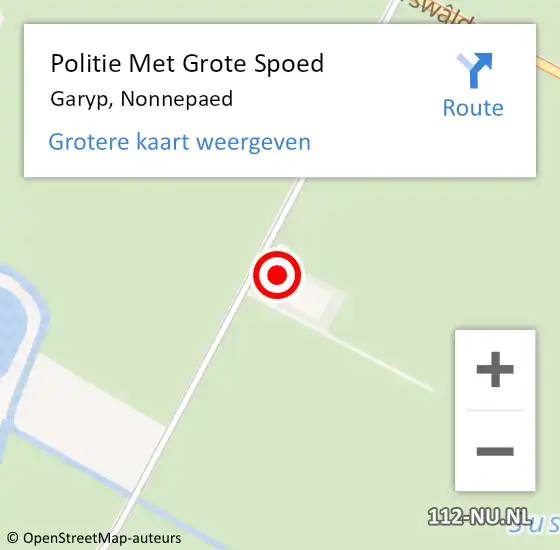 Locatie op kaart van de 112 melding: Politie Met Grote Spoed Naar Garyp, Nonnepaed op 10 oktober 2022 21:34