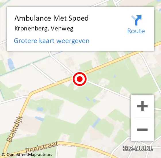 Locatie op kaart van de 112 melding: Ambulance Met Spoed Naar Kronenberg, Venweg op 1 augustus 2014 06:02