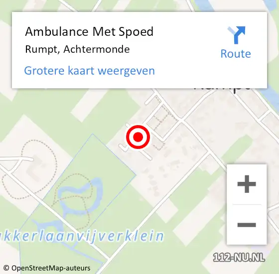 Locatie op kaart van de 112 melding: Ambulance Met Spoed Naar Rumpt, Achtermonde op 11 oktober 2022 00:03