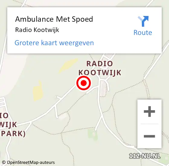 Locatie op kaart van de 112 melding: Ambulance Met Spoed Naar Radio Kootwijk op 11 oktober 2022 00:06
