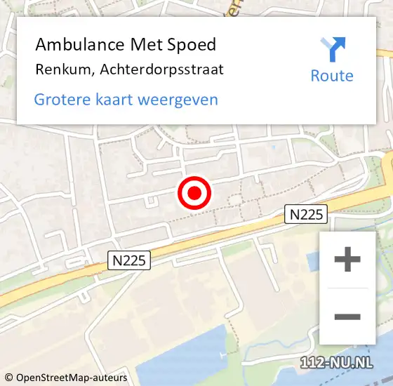 Locatie op kaart van de 112 melding: Ambulance Met Spoed Naar Renkum, Achterdorpsstraat op 11 oktober 2022 01:27