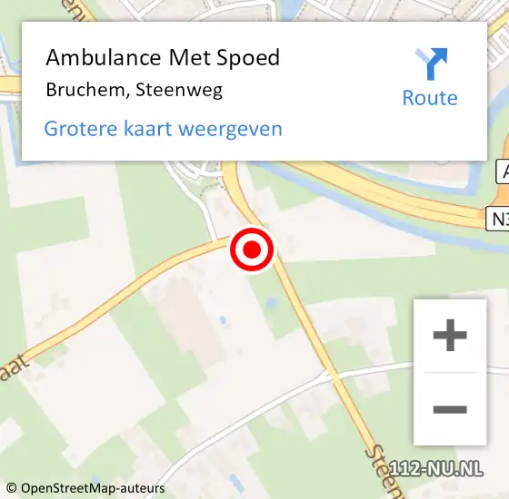 Locatie op kaart van de 112 melding: Ambulance Met Spoed Naar Bruchem, Steenweg op 11 oktober 2022 01:52