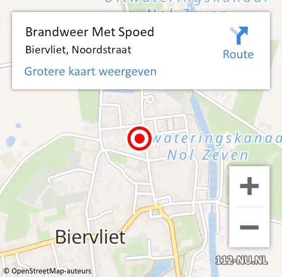 Locatie op kaart van de 112 melding: Brandweer Met Spoed Naar Biervliet, Noordstraat op 11 oktober 2022 02:00