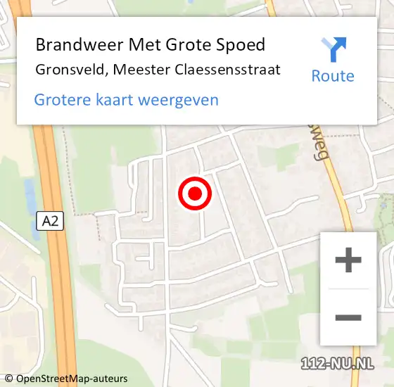 Locatie op kaart van de 112 melding: Brandweer Met Grote Spoed Naar Gronsveld, Meester Claessensstraat op 11 oktober 2022 06:36