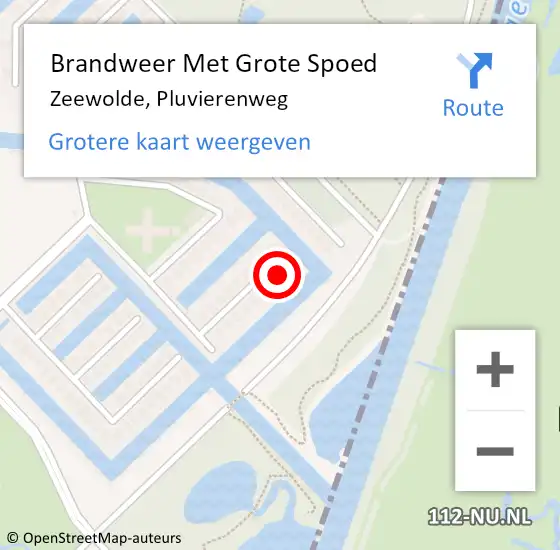 Locatie op kaart van de 112 melding: Brandweer Met Grote Spoed Naar Zeewolde, Pluvierenweg op 11 oktober 2022 07:39