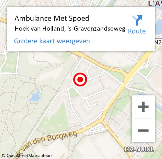 Locatie op kaart van de 112 melding: Ambulance Met Spoed Naar Hoek van Holland, 's-Gravenzandseweg op 11 oktober 2022 08:34