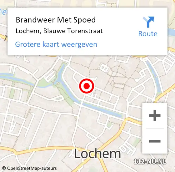 Locatie op kaart van de 112 melding: Brandweer Met Spoed Naar Lochem, Blauwe Torenstraat op 11 oktober 2022 08:44