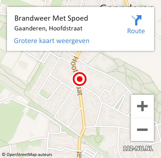 Locatie op kaart van de 112 melding: Brandweer Met Spoed Naar Gaanderen, Hoofdstraat op 11 oktober 2022 08:49