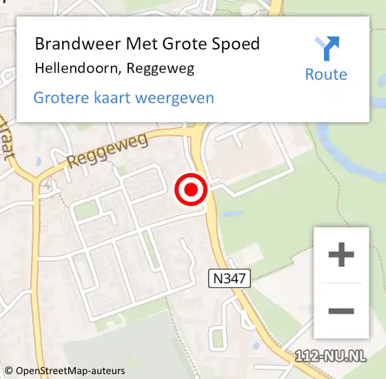 Locatie op kaart van de 112 melding: Brandweer Met Grote Spoed Naar Hellendoorn, Reggeweg op 11 oktober 2022 09:14