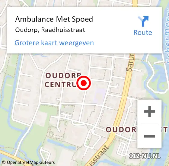 Locatie op kaart van de 112 melding: Ambulance Met Spoed Naar Oudorp, Raadhuisstraat op 11 oktober 2022 10:30