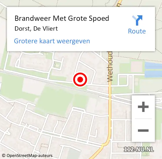 Locatie op kaart van de 112 melding: Brandweer Met Grote Spoed Naar Dorst, De Vliert op 11 oktober 2022 12:28