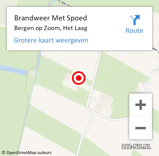 Locatie op kaart van de 112 melding: Brandweer Met Spoed Naar Bergen op Zoom, Het Laag op 11 oktober 2022 12:38