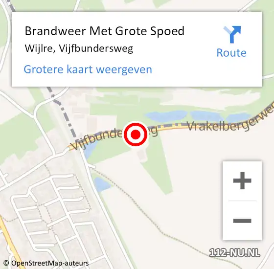 Locatie op kaart van de 112 melding: Brandweer Met Grote Spoed Naar Wijlre, Vijfbundersweg op 11 oktober 2022 12:48