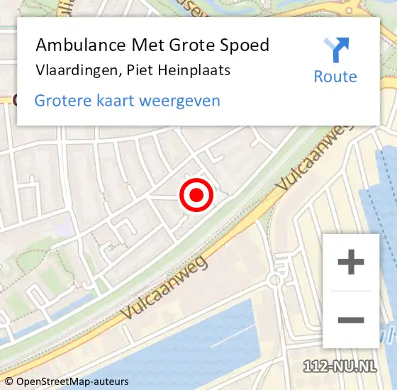 Locatie op kaart van de 112 melding: Ambulance Met Grote Spoed Naar Vlaardingen, Piet Heinplaats op 11 oktober 2022 13:02