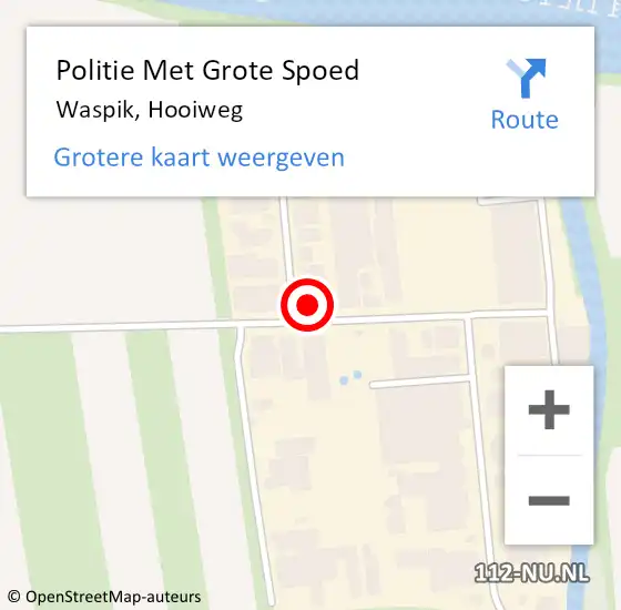 Locatie op kaart van de 112 melding: Politie Met Grote Spoed Naar Waspik, Hooiweg op 11 oktober 2022 15:05