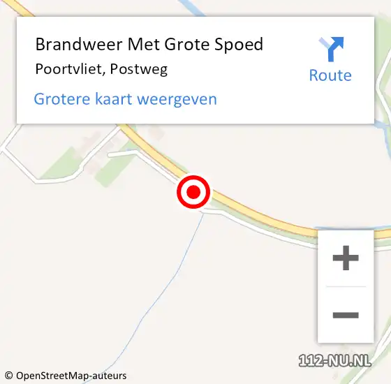 Locatie op kaart van de 112 melding: Brandweer Met Grote Spoed Naar Poortvliet, Postweg op 11 oktober 2022 15:41
