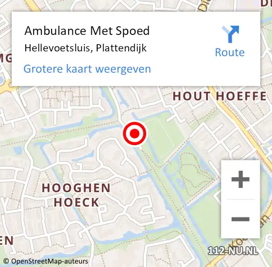 Locatie op kaart van de 112 melding: Ambulance Met Spoed Naar Hellevoetsluis, Plattendijk op 11 oktober 2022 16:00