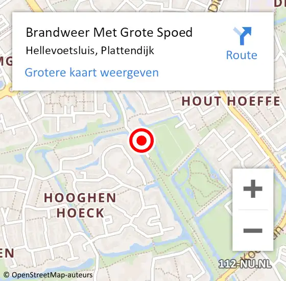 Locatie op kaart van de 112 melding: Brandweer Met Grote Spoed Naar Hellevoetsluis, Plattendijk op 11 oktober 2022 16:01