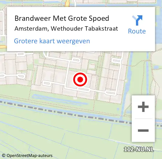 Locatie op kaart van de 112 melding: Brandweer Met Grote Spoed Naar Amsterdam-Zuidoost, Wethouder Tabakstraat op 11 oktober 2022 17:13