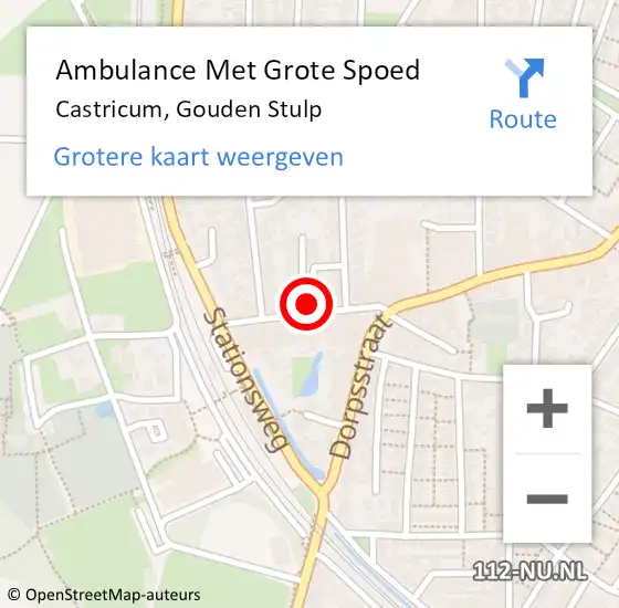 Locatie op kaart van de 112 melding: Ambulance Met Grote Spoed Naar Castricum, Gouden Stulp op 11 oktober 2022 17:13