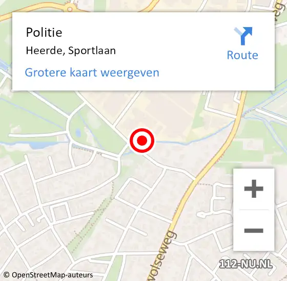 Locatie op kaart van de 112 melding: Politie Heerde, Sportlaan op 11 oktober 2022 18:11