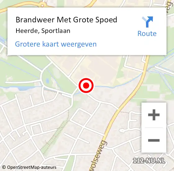 Locatie op kaart van de 112 melding: Brandweer Met Grote Spoed Naar Heerde, Sportlaan op 11 oktober 2022 18:12