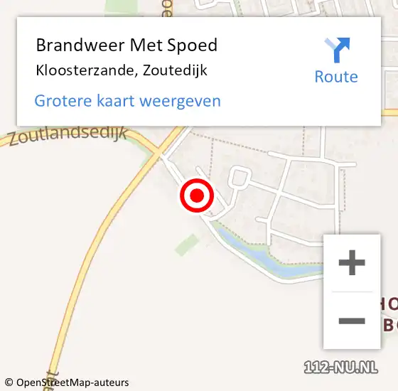 Locatie op kaart van de 112 melding: Brandweer Met Spoed Naar Kloosterzande, Zoutedijk op 11 oktober 2022 18:25