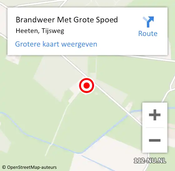 Locatie op kaart van de 112 melding: Brandweer Met Grote Spoed Naar Heeten, Tijsweg op 11 oktober 2022 18:32