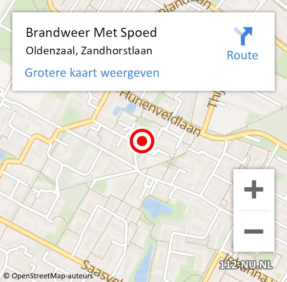 Locatie op kaart van de 112 melding: Brandweer Met Spoed Naar Oldenzaal, Zandhorstlaan op 11 oktober 2022 20:50