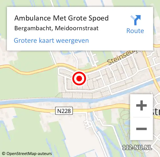 Locatie op kaart van de 112 melding: Ambulance Met Grote Spoed Naar Bergambacht, Meidoornstraat op 11 oktober 2022 20:53