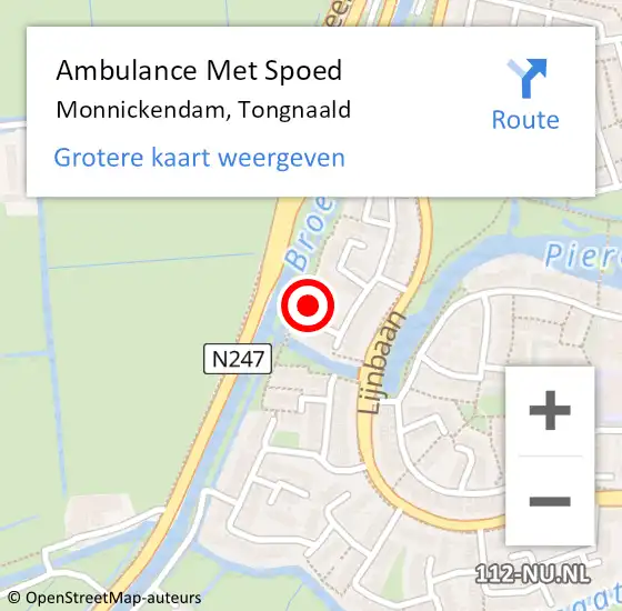 Locatie op kaart van de 112 melding: Ambulance Met Spoed Naar Monnickendam, Tongnaald op 11 oktober 2022 21:37