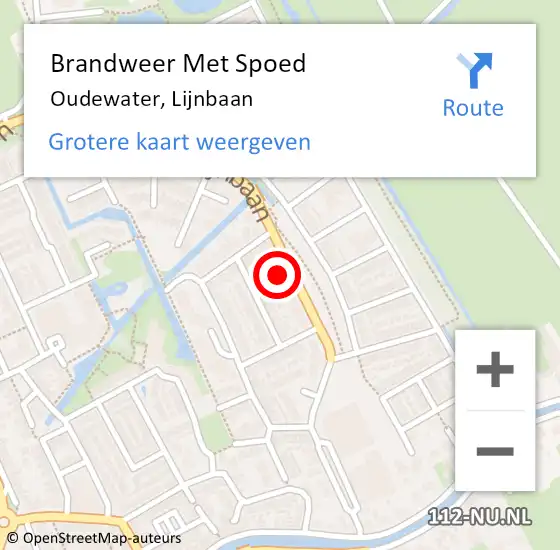 Locatie op kaart van de 112 melding: Brandweer Met Spoed Naar Oudewater, Lijnbaan op 11 oktober 2022 22:07
