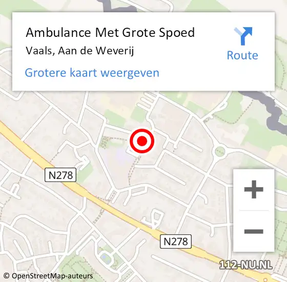 Locatie op kaart van de 112 melding: Ambulance Met Grote Spoed Naar Vaals, Aan de Weverij op 1 augustus 2014 09:18