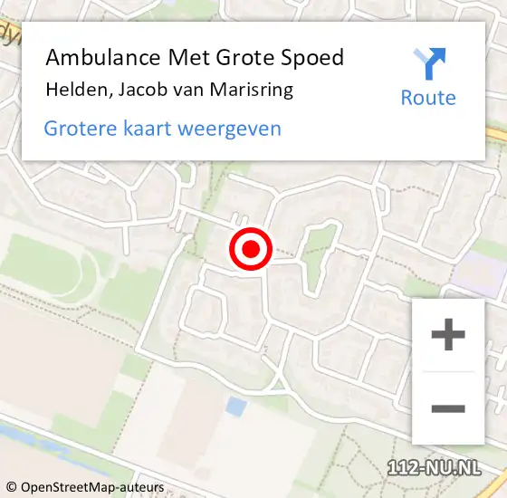 Locatie op kaart van de 112 melding: Ambulance Met Grote Spoed Naar Helden, Jacob van Marisring op 12 oktober 2022 00:23