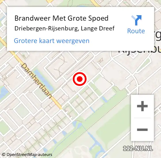 Locatie op kaart van de 112 melding: Brandweer Met Grote Spoed Naar Driebergen-Rijsenburg, Lange Dreef op 12 oktober 2022 02:09