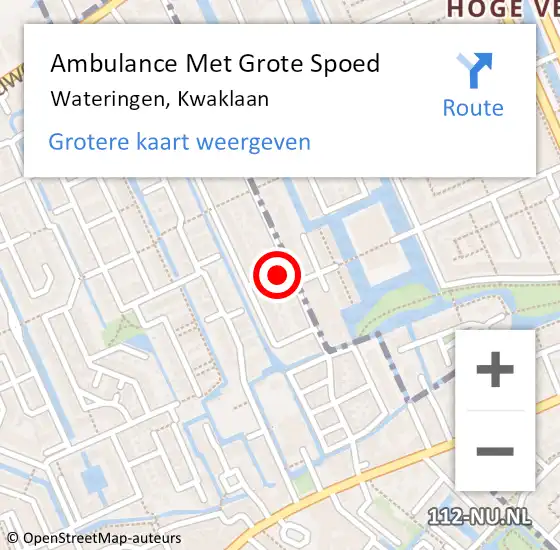 Locatie op kaart van de 112 melding: Ambulance Met Grote Spoed Naar Wateringen, Kwaklaan op 12 oktober 2022 02:54