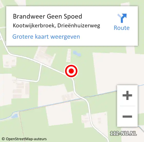 Locatie op kaart van de 112 melding: Brandweer Geen Spoed Naar Kootwijkerbroek, Drieënhuizerweg op 12 oktober 2022 02:56