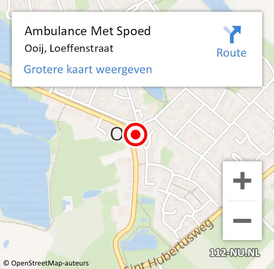 Locatie op kaart van de 112 melding: Ambulance Met Spoed Naar Ooij, Loeffenstraat op 12 oktober 2022 06:09