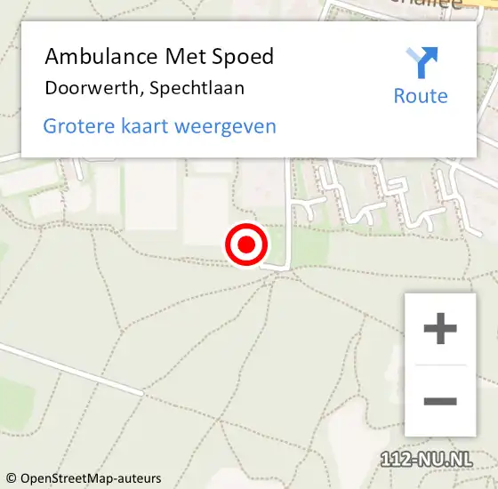 Locatie op kaart van de 112 melding: Ambulance Met Spoed Naar Doorwerth, Spechtlaan op 1 augustus 2014 09:30