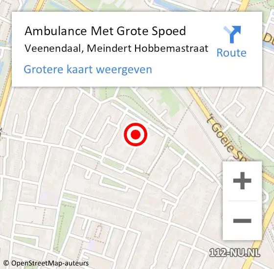 Locatie op kaart van de 112 melding: Ambulance Met Grote Spoed Naar Veenendaal, Meindert Hobbemastraat op 12 oktober 2022 06:57